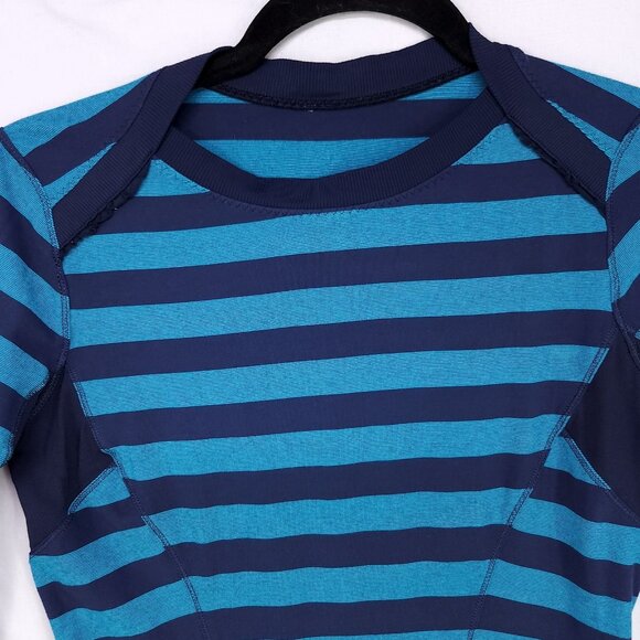 Lululemon Base Runner Shirt Women’s 6 Striped Pullover Long Sleeve Lightweight - Picture 8 of 11